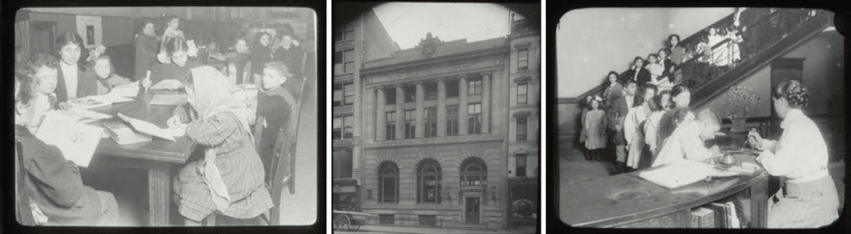 Historic photos of Chatham Square Library.