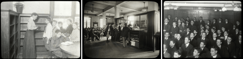 Historic photos of Seward Park Library.