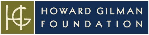 'Howard Gilman Foundation' Logo is shown. The logo features the foundation name in beige on a dark blue background