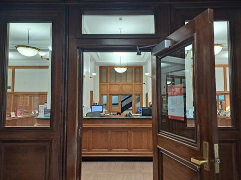 circulation desk at tremont library